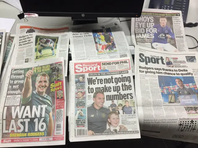 Thursday morning's papers