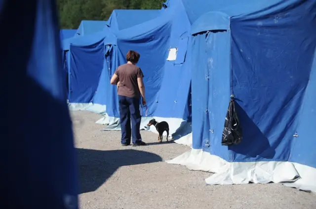 A temporary camp in Pescara del Tronto