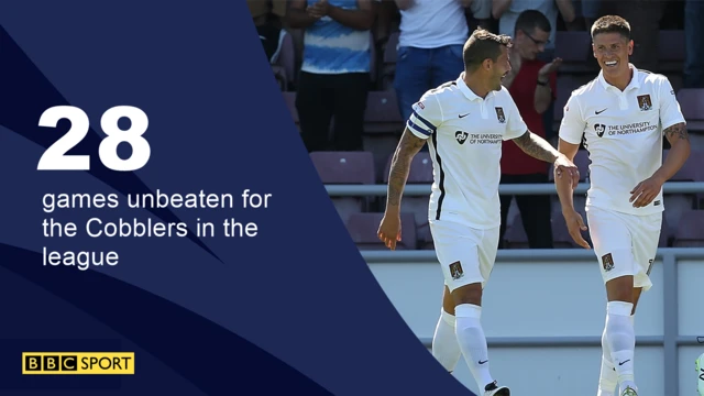 28 games unbeaten for the Cobblers in the league