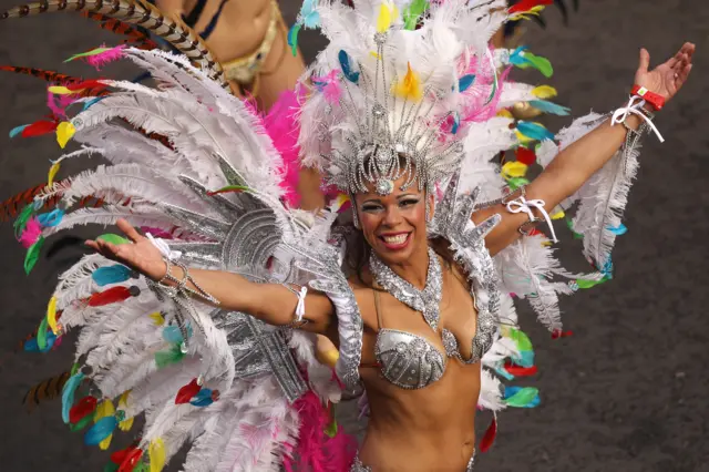 Woman dancer at the Notting Hill Carnival