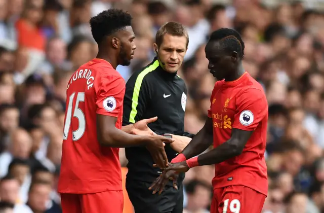 Daniel Sturridge replaces Sadio Mane