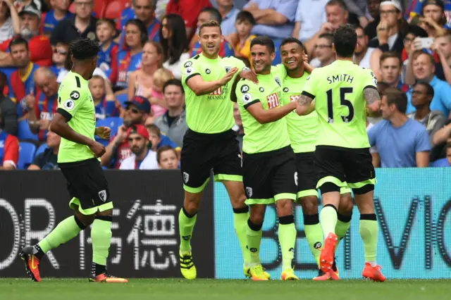 Bournemouth celebrate their goal