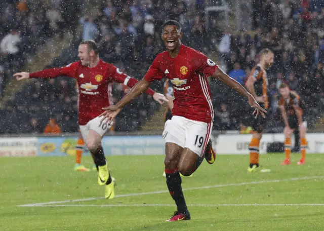 Marcus Rashford celebrates