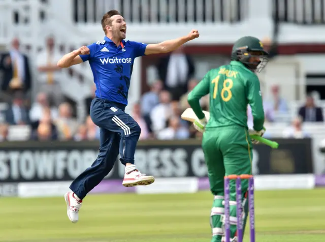 Mark Wood celebrates