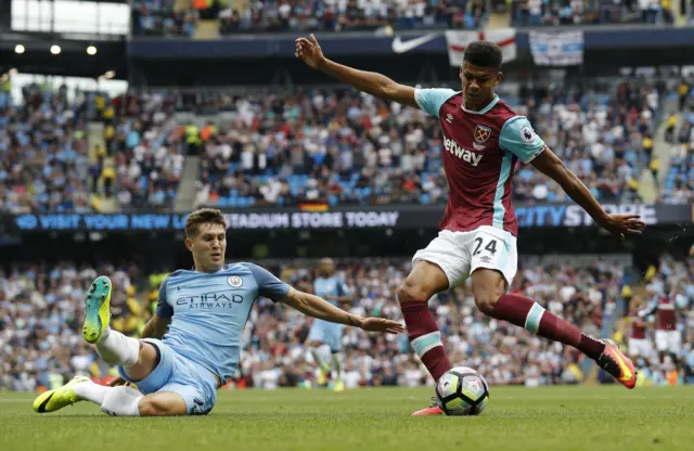 West Ham's Ashley Fletcher on the attack