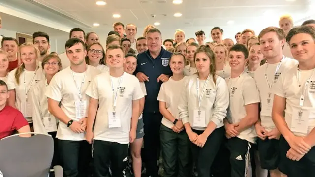 Volunteers with Sam Allardyce