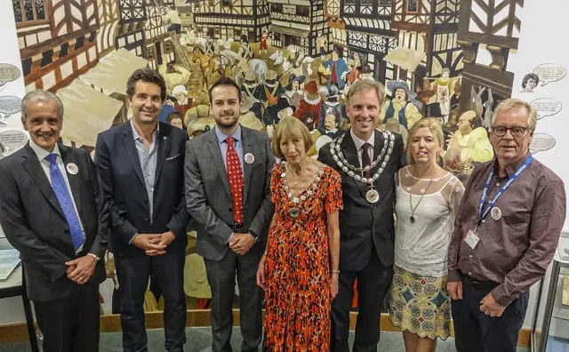 David Pritchard of Applewood Independent; Edward Timpson MP; Alex Pritchard of Applewood Independent; Cllr Norma Simpson; Mayor of Nantwich Cllr Andrew Martin; Mrs Linda Martin; Chair of Museum Trust Nick Dyer