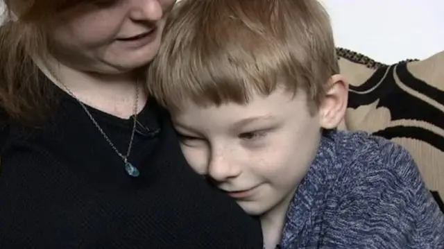 Ben Baddeley with his mother