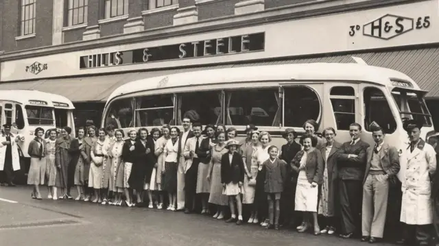Old photo of Hills and Steele store, Abington Street