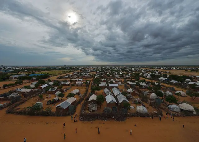 An overview of the part of the eastern sector of the IFO-2 camp in the sprawling Dadaab refugee camp