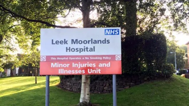 Leek Moorlands Hospital sign