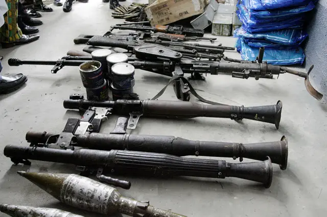 Weapons captured from militants