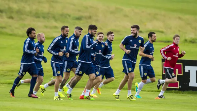 Scotland players training ahead of facing Malta on Sunday