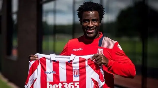 Wilfried Bony with Stoke shirt