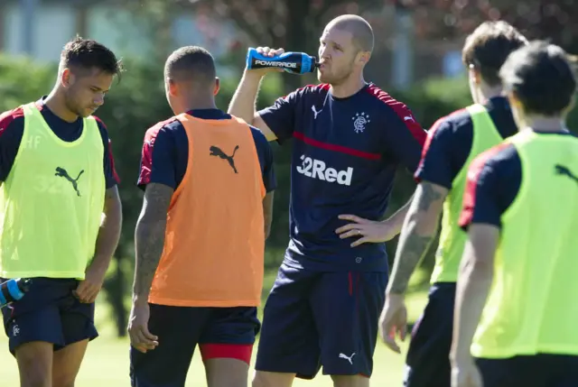 Phillipe Senderos in training with Rangers