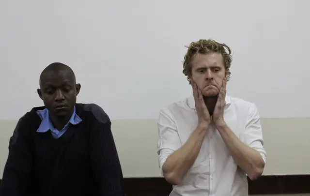 A British national Jack Alexander Wolf Marrian appears at Kibera Law Court in Nairobi, Kenya Thursday, Aug. 4, 2016