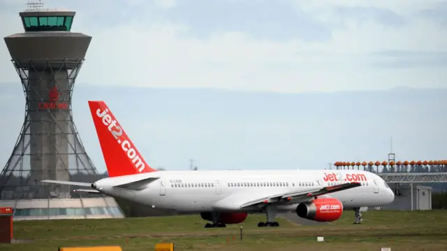 Aircraft on the runway