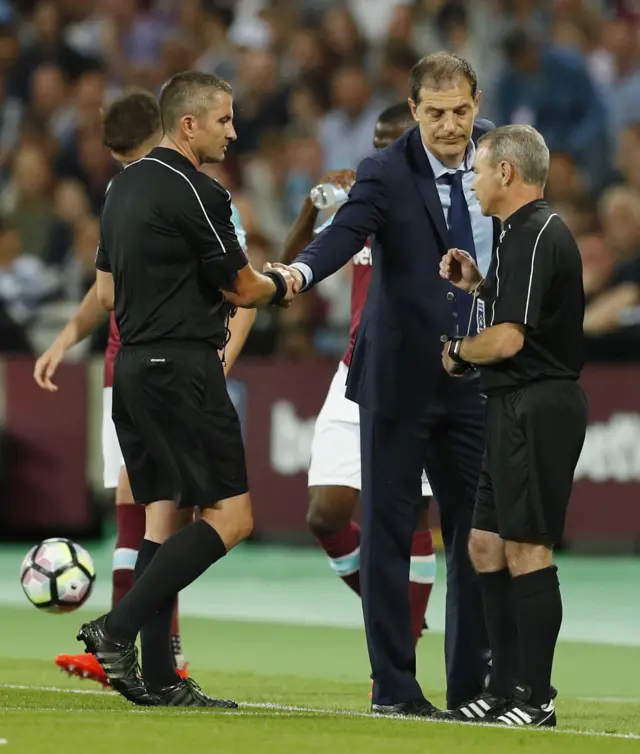 The referee goes off injured