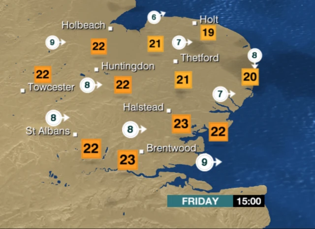 Weather chart for 15:00 Friday