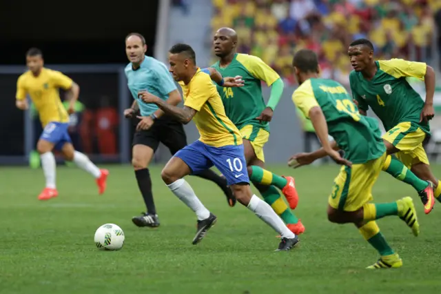 Neymar on the ball for Brazil