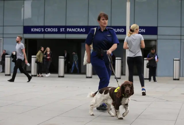 Officer on patrol in central London