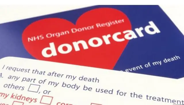 Organ donor card