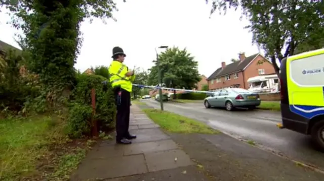 Police on the Meole estate