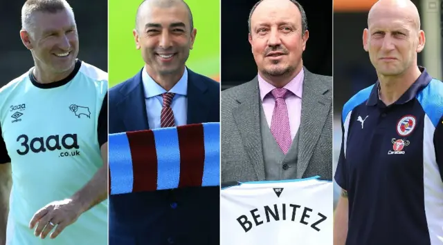 Championship managers Nigel Pearson, Roberto Di Matteo, Rafa Benitez and Jaap Stam.