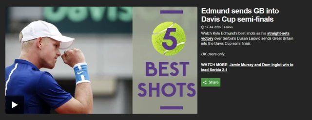 Best video on BBC Sport website