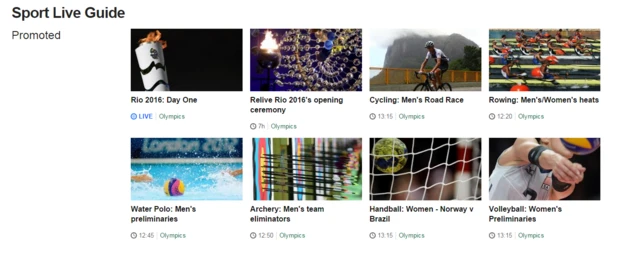 BBC Sport live guide