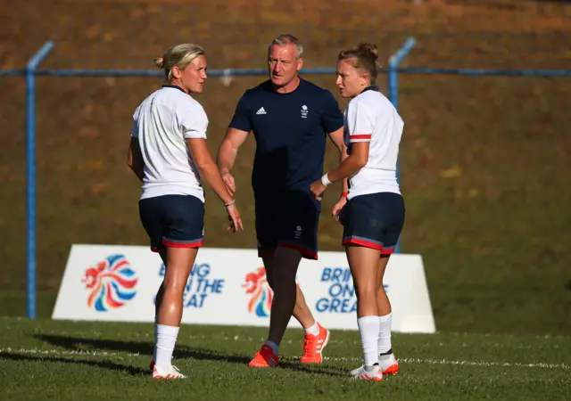 Britain's women's rugby sevens in training