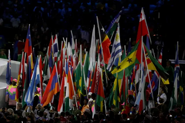 Flags of the competing nations