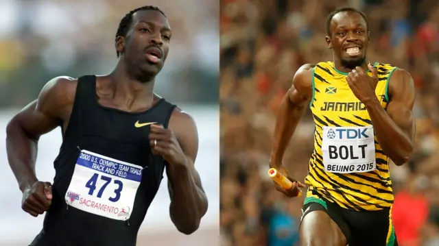 Michael Johnson and Usain Bolt