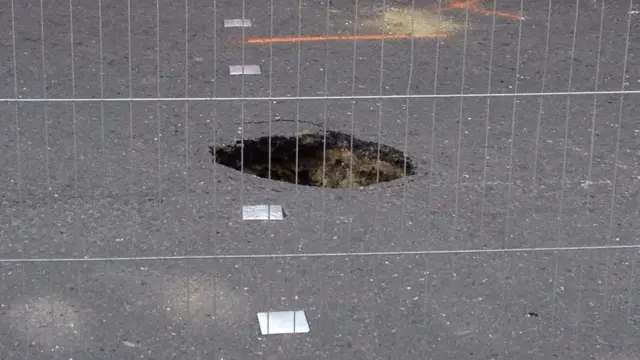 Hole in Vicarage Road, Watford