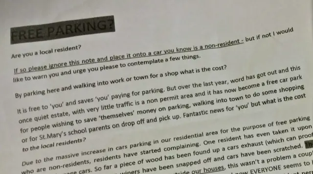 Truro parking flyer