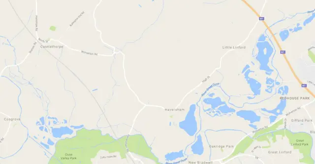 Map of north Milton Keynes