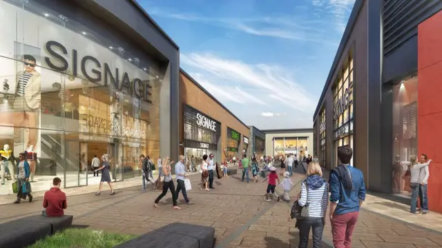 Artist's impression of how the shopping development could look