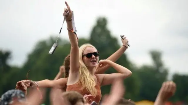 Festival-goer in crowd at 2015's V Festival