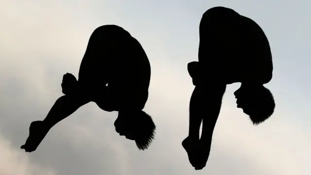 Tom Daley and Dan Goodfellow. Pic: Owen Humphreys/PA Wire