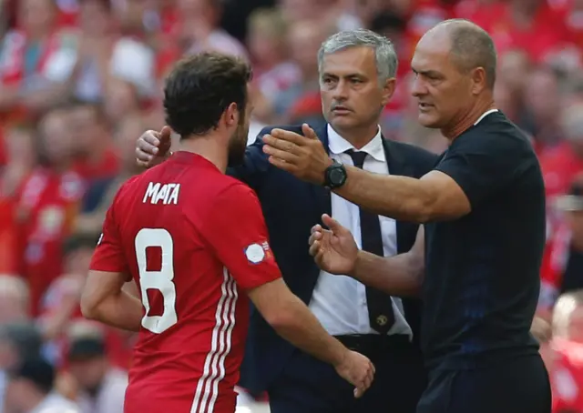Juan Mata and Jose Mourinho
