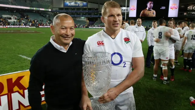 Eddie Jones and Dylan Hartley