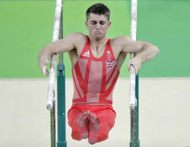 Max Whitlock swing on parallel bars