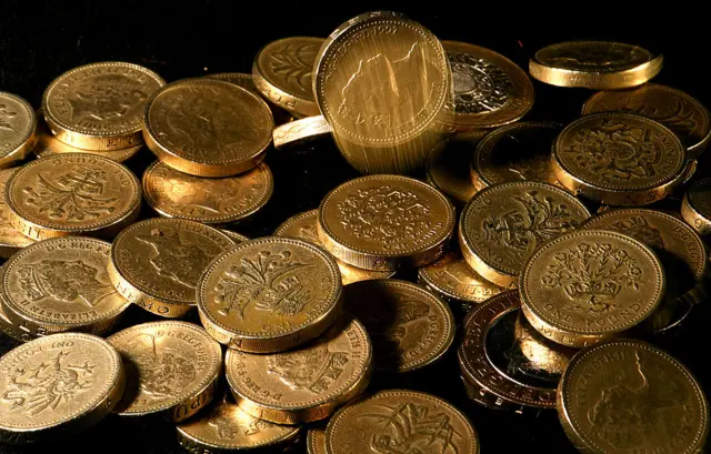 piles of pound coins