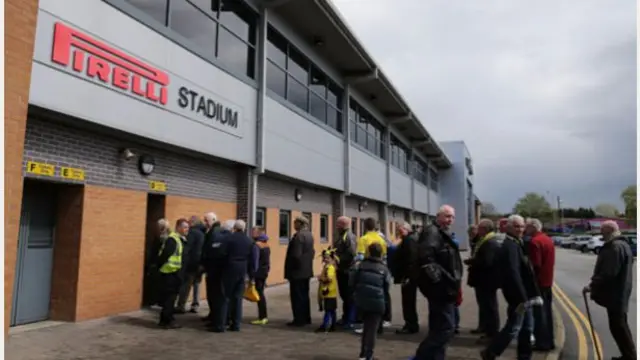 Fans queuing at Burton Albion