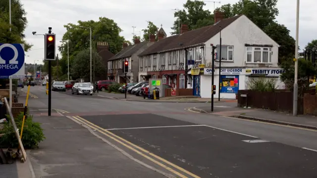 Trinity Road traffic lights in Luton