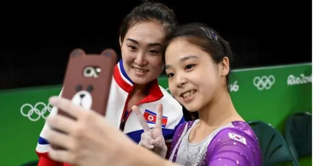 North and South Korea gymnasts