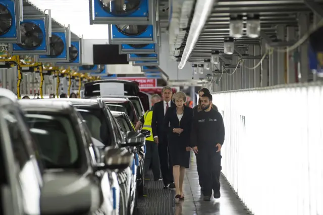 Theresa May at Jaguar Land Rover