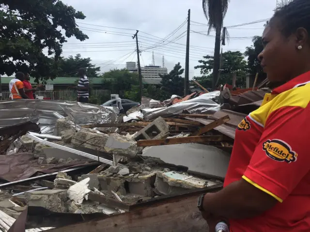 Demolished building