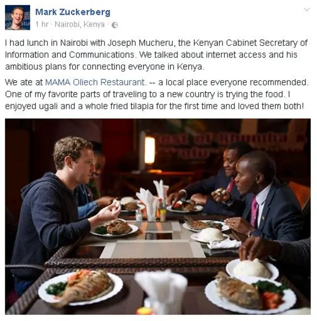 Mark Zuckerberg's post