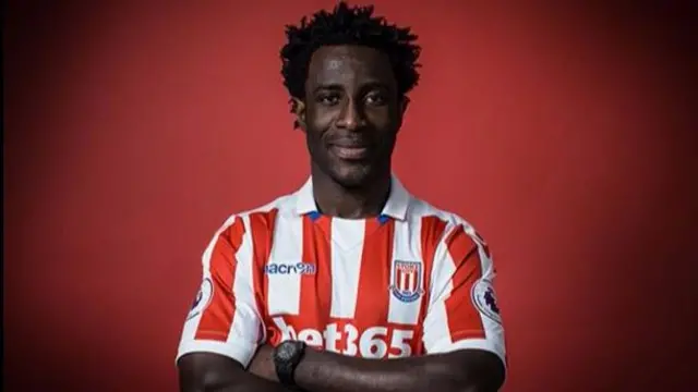 Wilfried Bony in Stoke City shirt